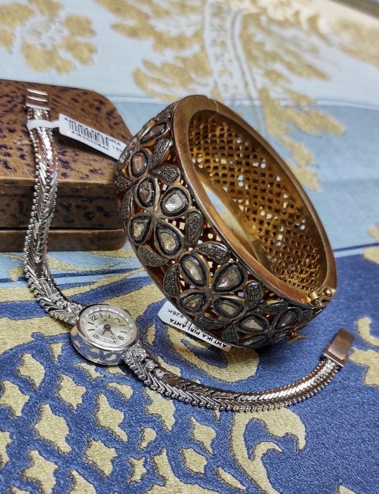 Antika Elmas Taşlı Hindistan Yapımı Kelepçe